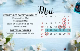 Dates fermetures Ouest Ouvrage